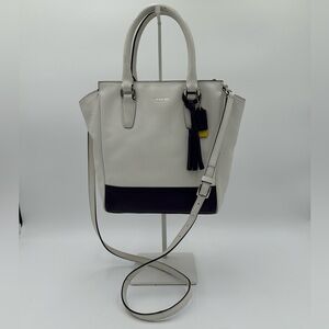 Coach Mini Tanner 48878 Chalk & Purple Colorblock Leather Crossbody